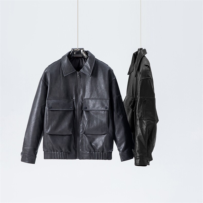 高定纳帕纹90鸭绒加厚皮衣羽绒服男士2025冬季新款羽绒外套,男装皮衣,星座914