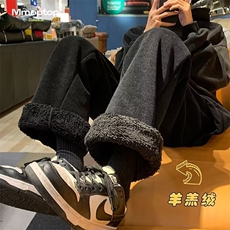 棕色裤子男女冬季2025新款高腰直筒微喇卫裤宽松休闲阔腿裤，男装休闲裤，星座506A