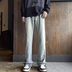 美式高街牛仔裤男韩版潮字母口袋个性2023秋季ins长裤RK917-P47，男装牛仔裤，星座412-3
