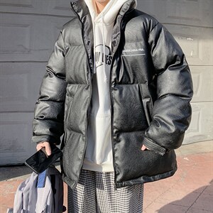 MY907-P118控148大PU皮服版权注册防水防污抗寒保暖服，男装棉衣，电商B359