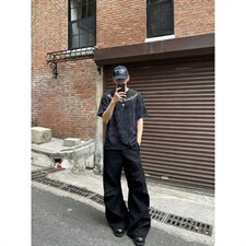 美式扎染短袖T恤夏季印花复古潮牌t恤男XT63099-TP2548，男装T恤，电商A102