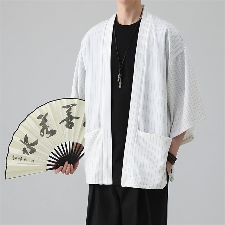 风夏季披风男女情侣宽松日系冰丝防晒服条纹风衣xz815-808p35,男装防晒衣,星座815（原A203）