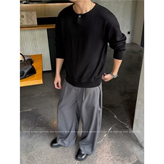黑色内搭打底衫男女2025新款春秋冬季洋气长袖纯色休闲百搭上衣，男装T恤，星座506A