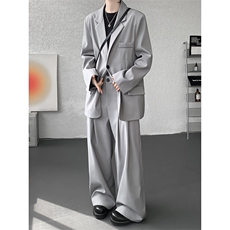 韩版休闲西装套装外套高级痞帅宽松韩版自带垫肩西服外套套装，男装西服，电商B319