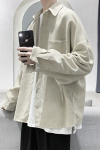 加绒长袖衬衫男港风衬衣KD183-P45加绒P55图片