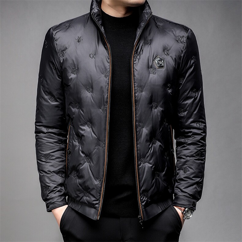 羽绒服冬季男装90%白鸭绒羽绒服立领加厚时尚青年外套HP8808-P305图片