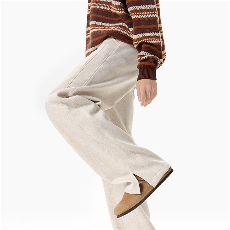 420g重磅时尚人字纹呢料开叉窄版宽松休闲裤男K5933-特P40控78，男装休闲裤，电商A001-1