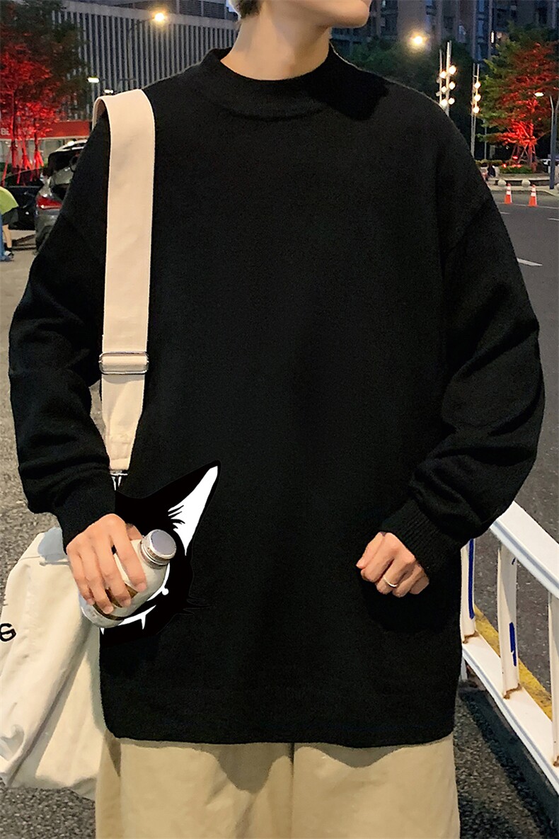 M18035-P45加绒款-P65半高领毛衣男士大码针织衫男毛线衣男,男装针织衫/毛衣,电商A040