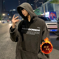 直播品质500克重磅美式做旧水洗卫衣SL1509-常规特P55加绒特P65，男装卫衣，电商A486