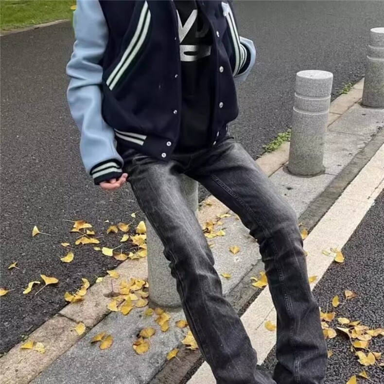 微喇牛仔裤美式高街水洗cleanfit长裤男,男装牛仔裤,星座506A