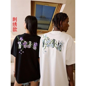 刺绣款【网图现货】美式复古花卉潮流宽松T恤8013/特P30图片