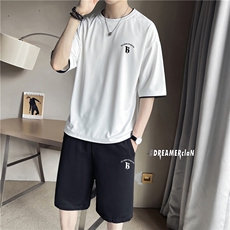 TZ7013-p55-限价78-M-5XL店主风撞色短袖T恤情侣套装男大码，男装T恤，星座103A