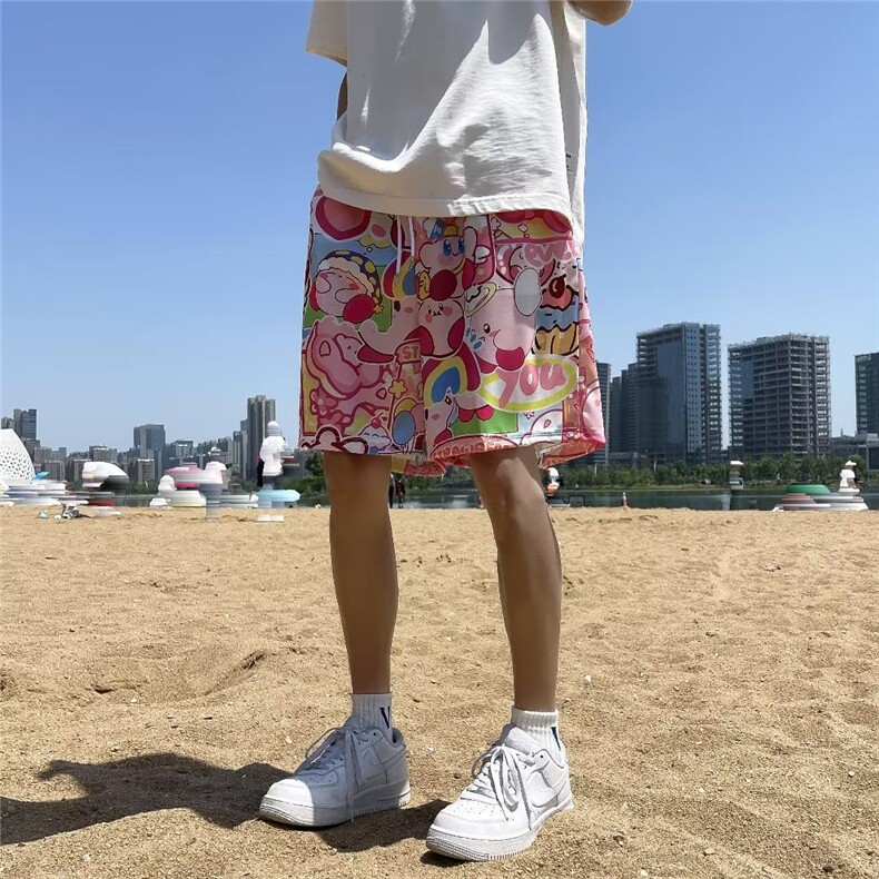 男春夏新款青少年时尚休闲裤草莓熊沙滩短裤DK5519P20,男装休闲裤,星座1116-2
