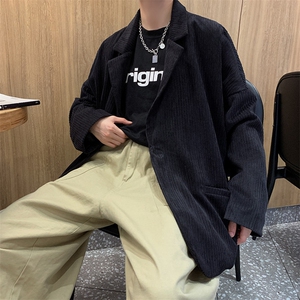 灯芯绒西装秋季潮流休闲ins痞帅小西服男上衣港风炸街 W1537-P58图片