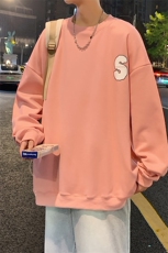 Y5035P35秋季港风刺绣圆领卫衣男宽松长袖T恤打底衫外套，男装卫衣，星座1204-3