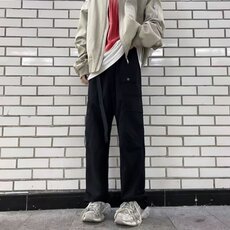 工装裤男港风潮流大口袋个性2024秋冬季新款ins宽松长裤K4726-P46，男装休闲裤，星座412-2