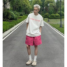 【网图现货】多巴胺色美式宽松速干五分裤DK996/P20，男装牛仔裤，星座205-3