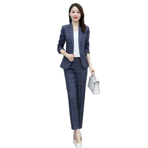 干练气质套装女装春装2025年新款职业装修身高级感西服格子两件套,女装套装/套裙,韩然一族