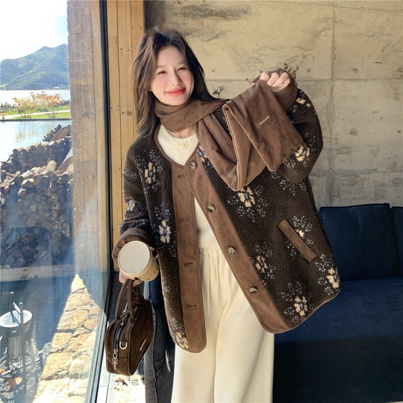 【新款】皮毛一体外套配围巾2C115-2366-P215-K328,女装棉衣/棉服,2C115