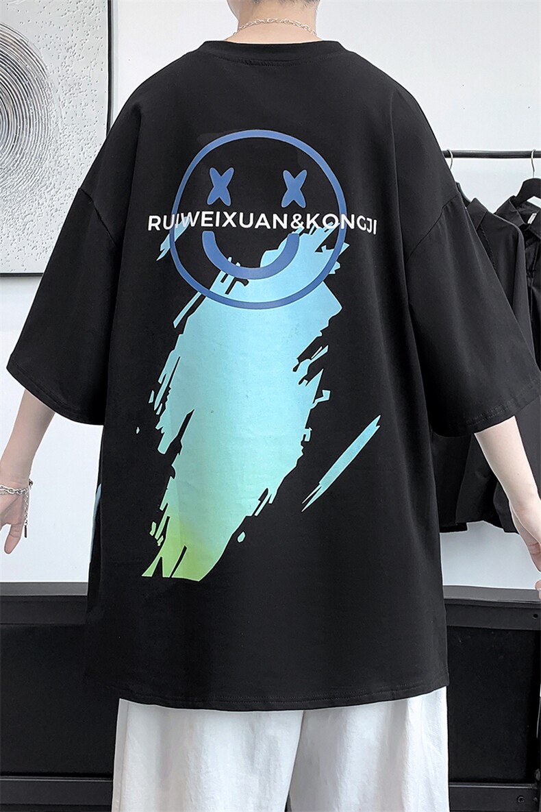 货足7XL-M2023夏季新款高街美式纯T恤男胖子半袖体恤加肥加大,男装T恤,钱塘717(原712)