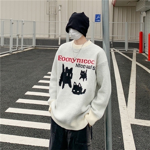 毛衣男秋冬新款高街宽松bf慵懒风针织衫2024潮男秋冬MY032-P48图片
