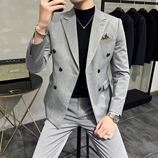 品质西服套装男两件套韩版修身商务休闲西装婚礼西装KTZ803-P245，男装西服套装，星座1105-3