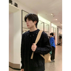 秋冬小众毛衣钉珠设计感气质宽松慵懒风毛衫针织毛衣LMY2855-P63图片