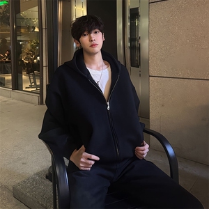 抖音得物品质 26春装美式高街重磅结构双层双面卫衣开衫外套XS107图片