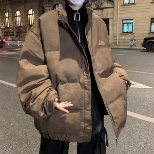 F106-P95 冬季麂皮绒立领棉衣男美式复古潮流宽松加厚棉服外套图片