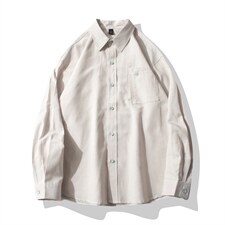 B413-1-DX6199春夏条纹男长袖衬衫纯色日系休闲宽松百搭衬衣外套，男装衬衫，电商B413-1