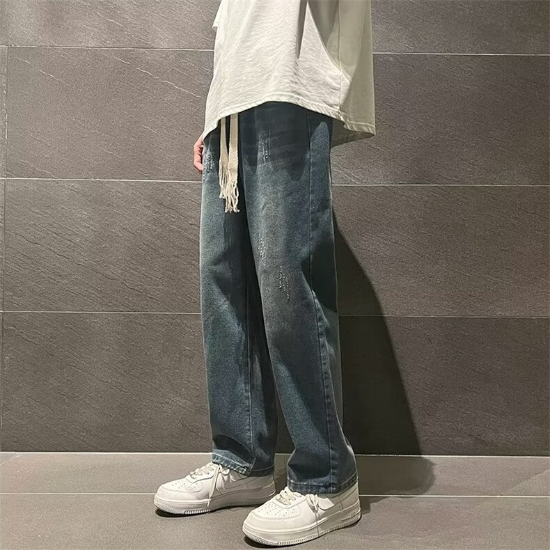 简约新款日常春季拉链牛仔裤日系长裤百搭流行潮流时尚都市男ins,男装牛仔裤,四季星座218-1
