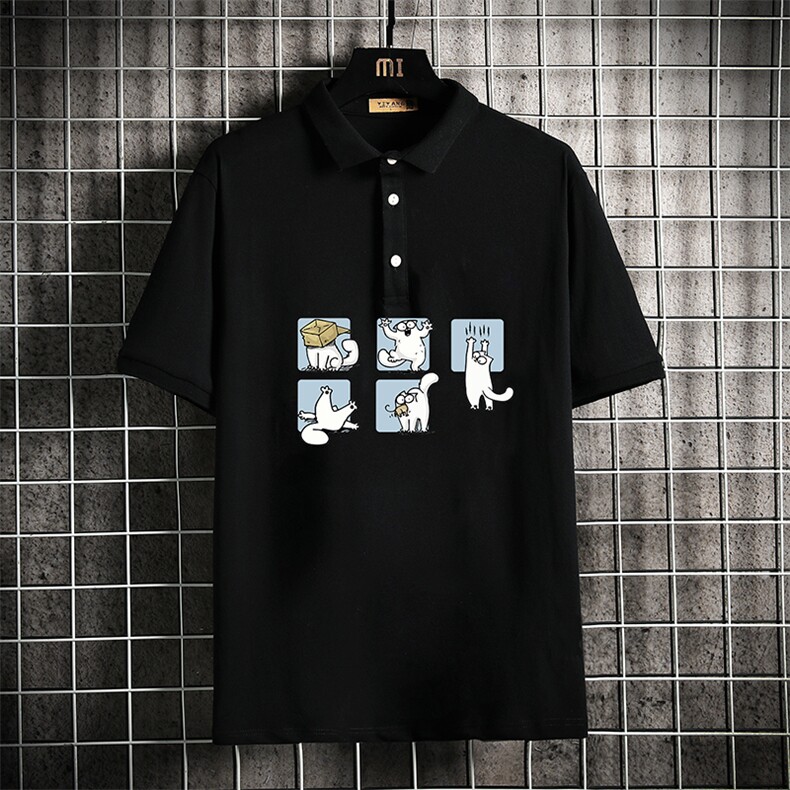 PL57097-P35 翻领短袖polo衫男大码胖子半袖t恤男有领保罗衫图片