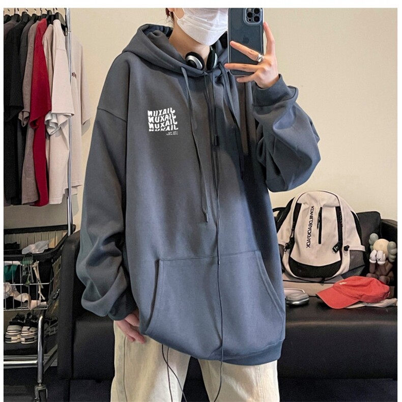 美式长袖卫衣男女秋季潮牌设计情侣外套复古宽松上衣,女装短外套,星座506A