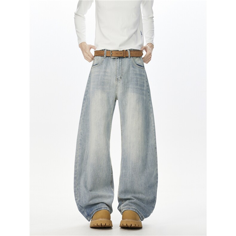 XZ518-1-MG900P60秋冬美式复古做旧弯刀阔腿裤中性，男装休闲裤，星座518-1（原A432-1）