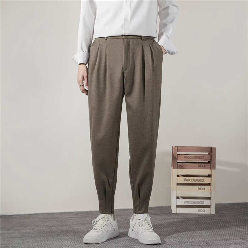 搭配马丁靴的毛呢裤子男秋冬九分拉链束脚裤痞帅休闲哈伦裤VS061，男鞋马丁靴，星座1116A-2（原606A-1）