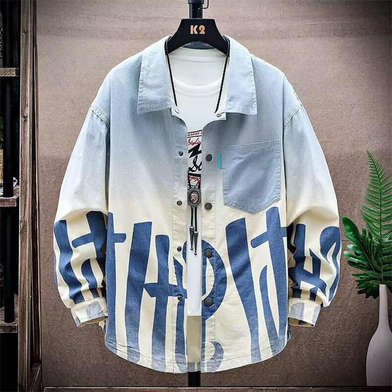 1506-1/C4331/P43新款衬衫男宽松小众设计感上衣男生潮流百搭休闲,男装衬衫,星座1506-1