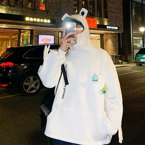 青蛙外套头连帽卫衣男潮ins新款情侣港风春秋chic炸街WY150-p40图片