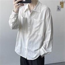 轻熟风高级感垂感褶皱长袖衬衫男韩版衬衣CS0769-P45，男装衬衫，星座308B-2