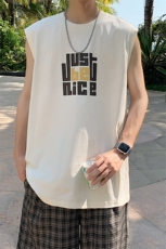 夏季港风t恤男宽松大码纯棉运动背心坎肩潮牌无袖BX010P25，男装背心/马甲，星座1204-3