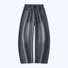 天丝裤子男款秋冬2025新款宽松直筒美式潮牌垂感弯刀裤Z2591-P50，男装休闲裤，星座509