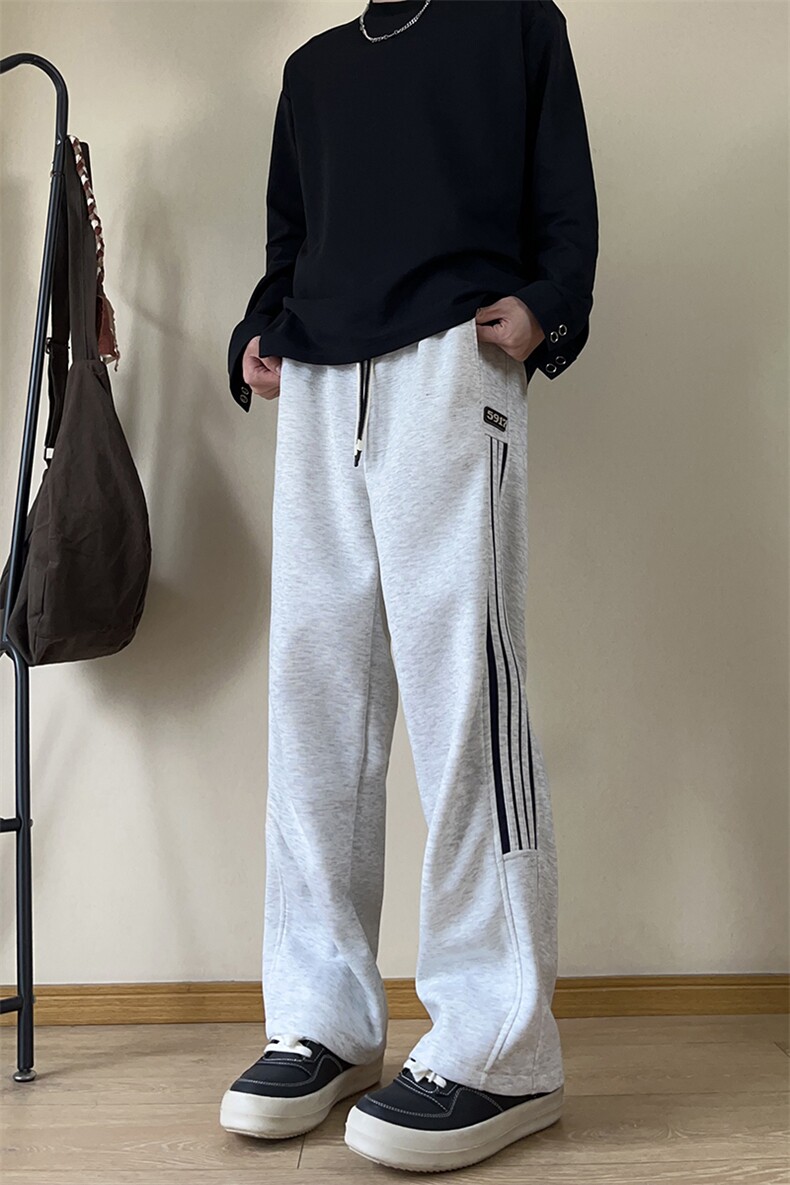 A178秋冬季新款三条杠卫裤直筒宽松潮牌裤子K2837P45限价65,男装休闲裤,电商A178