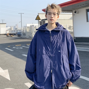 港风大码复古山系户外薄款男女连帽防晒服 XZ213-JKFS01-P55控78图片