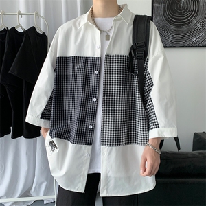 衬衫男夏季百搭时尚短袖宽松休闲外套潮流上衣男装161-CT506-P45图片