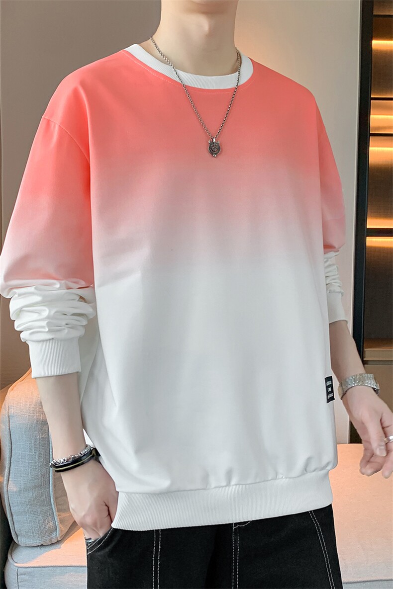 新款圆领渐变卫衣潮牌宽松青少年长袖打底衫A436-171-P3058,男装T恤,电商A436