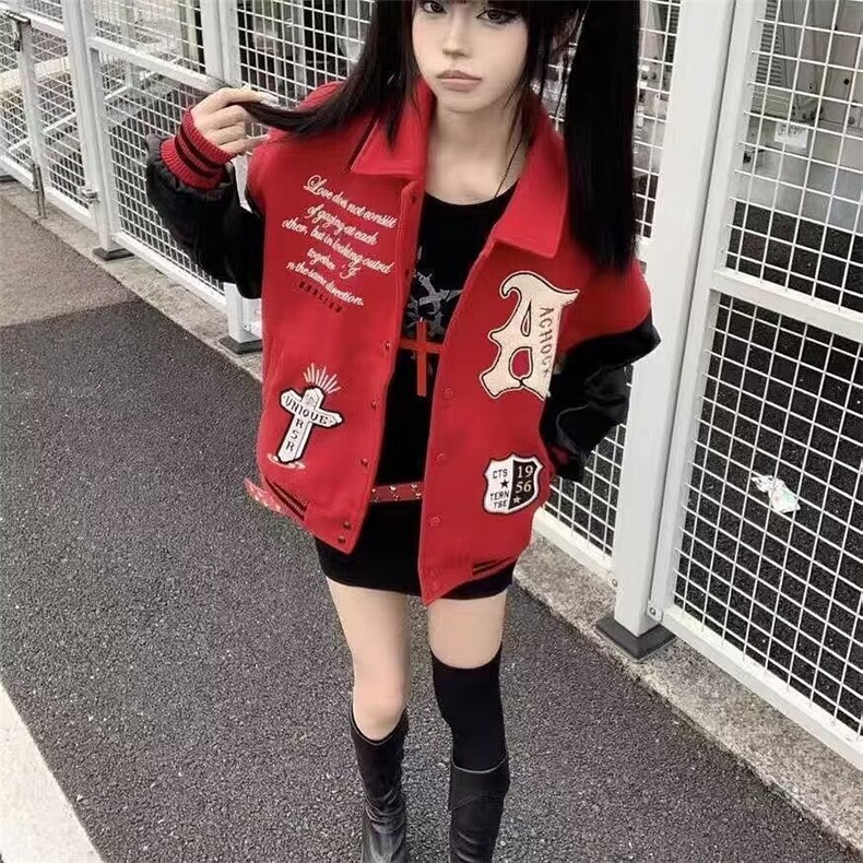 美式棒球服外套男春夏季2025新款大码日系宽松潮流痞帅高级感夹克，男装夹克，星座506A