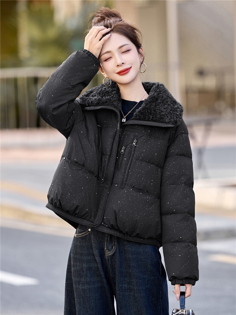 2025年冬季大翻领90白鸭绒羽绒服,女装羽绒服,艾尚靓装