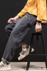NK46101-P45加绒-P55百搭牛仔裤男士宽松九分裤男直筒裤子男，男装牛仔裤，电商A040A
