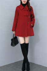 双面呢大衣女中长款2025春秋新款复古洋气减龄宽松小个子毛呢外套，女装毛呢外套，芷墨服饰