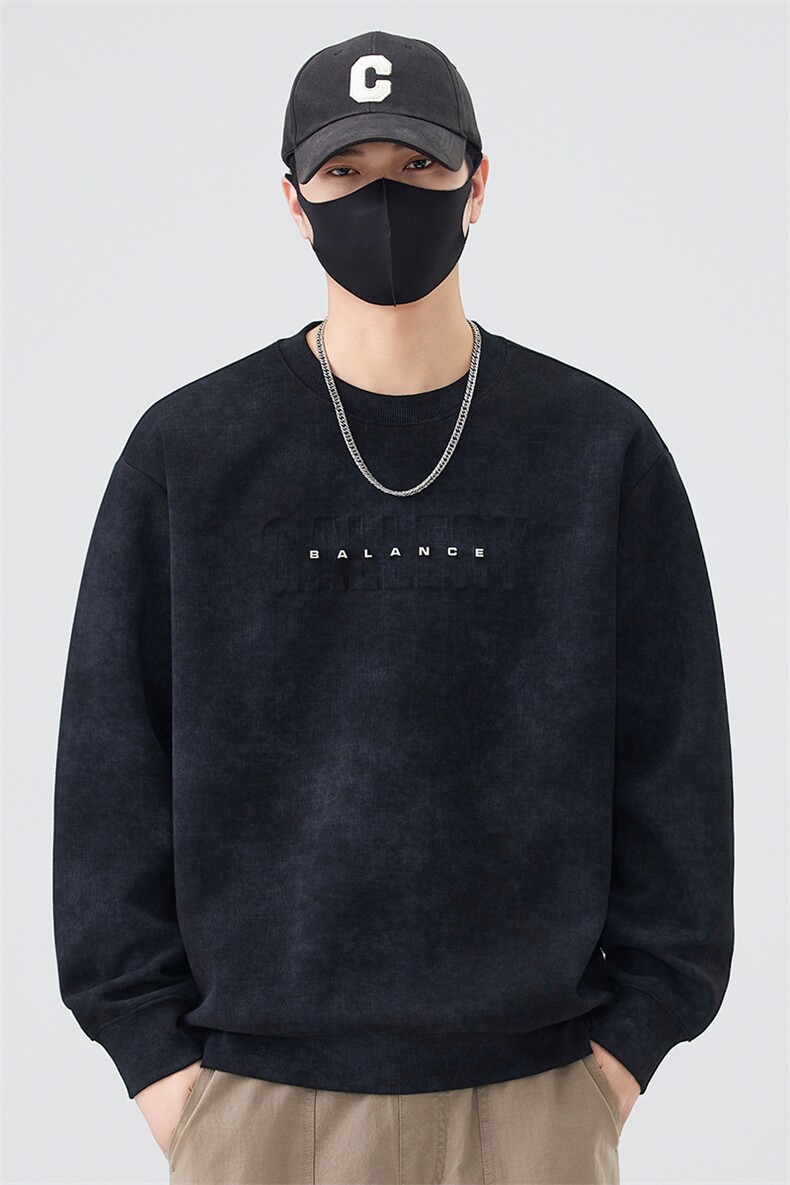 现货数据2025新款秋季套头卫衣男B240-WY988010-P65,男装卫衣,电商B240