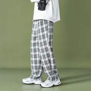2021春夏港风格子裤子男中性风格子裤女直筒宽松DS-C407-6647-P40图片